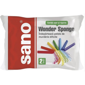 Sano Wonder Sponge extra Губка меламиновая, многофункциональная, 2 шт